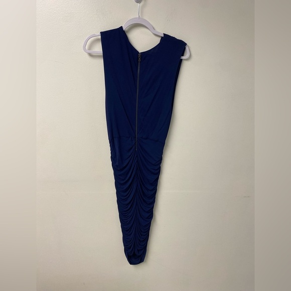 Alice + Olivia Brentan Blouson Ruched Skirt Dress‎ Navy Size Small - Picture 7 of 9